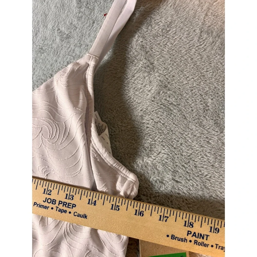 Nike Women'S V-Neck Jacquard One-Piece Swimsuit White Size‎ XL MSRP $90